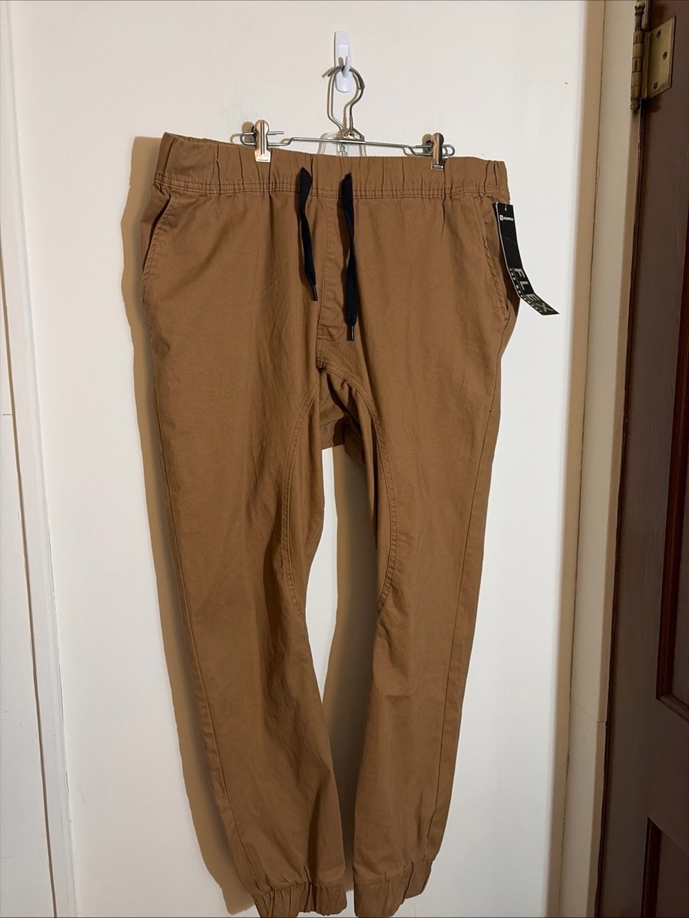 South Pole Men's Tan denim Pants with Black Drawstring